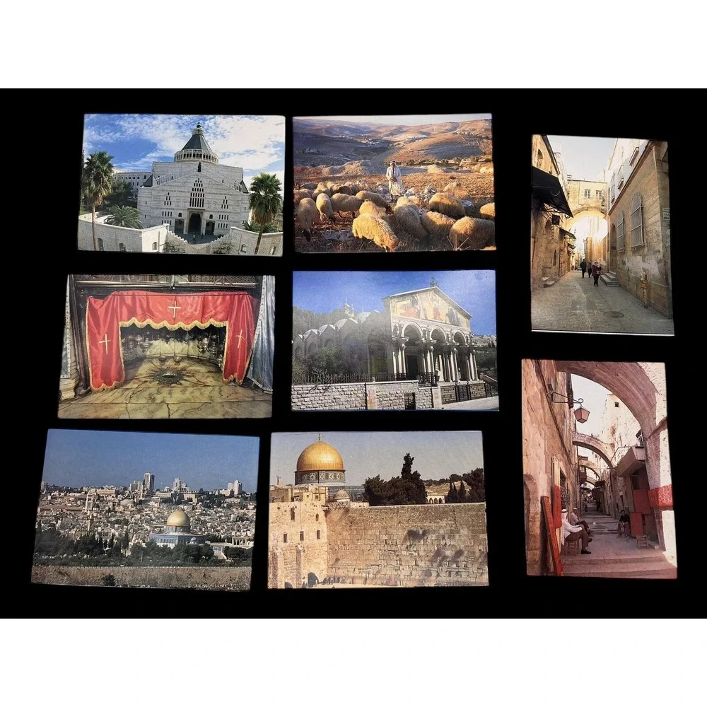 Vintage Postcards Jerusalem Bethlehem‎ Israel Holy Unposted Star Cards Lot of 28